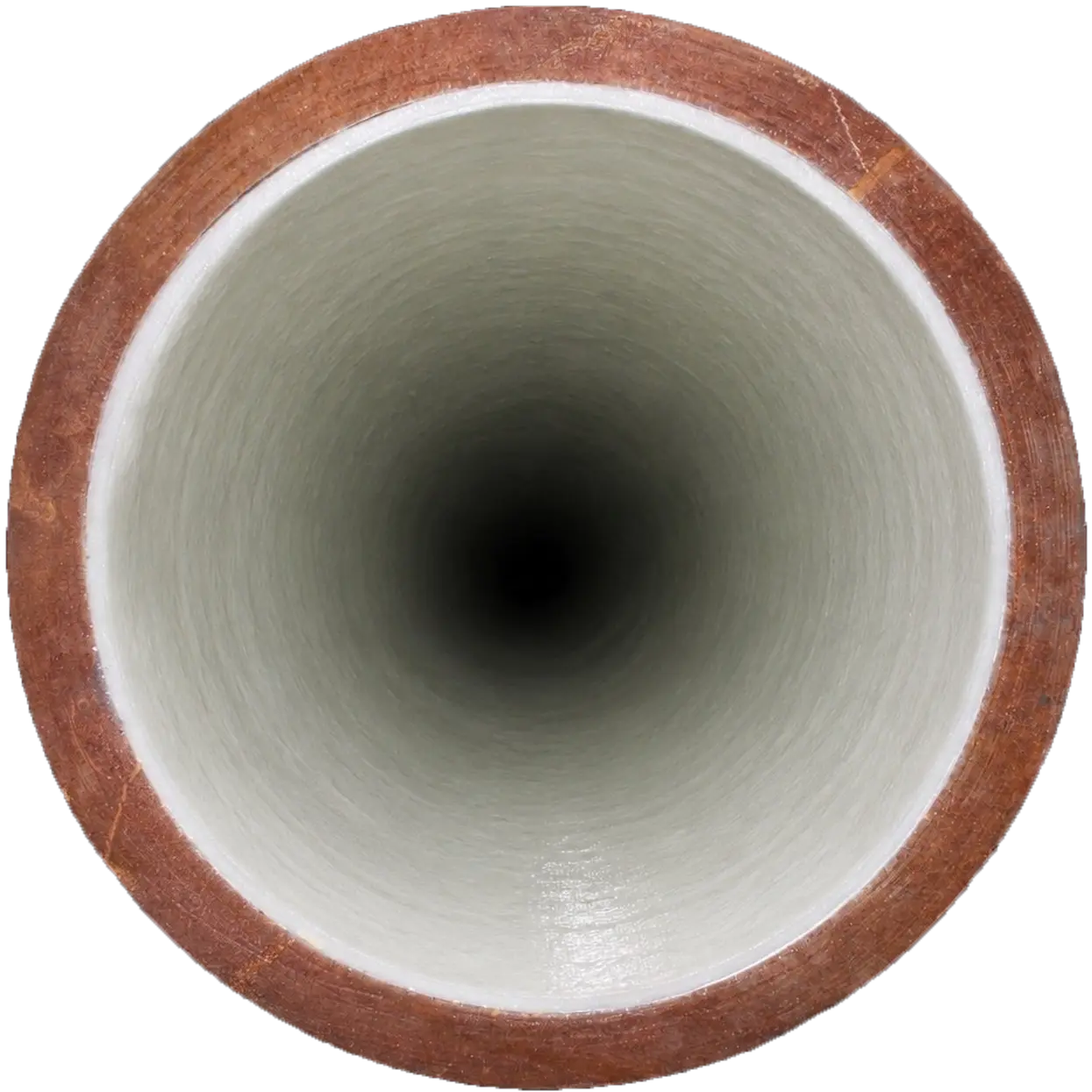 Clog_Busters_CIPP_After Interior view of pipe after CIPP cured-in-place lining repair, showing smooth white epoxy coating inside restored plumbing.